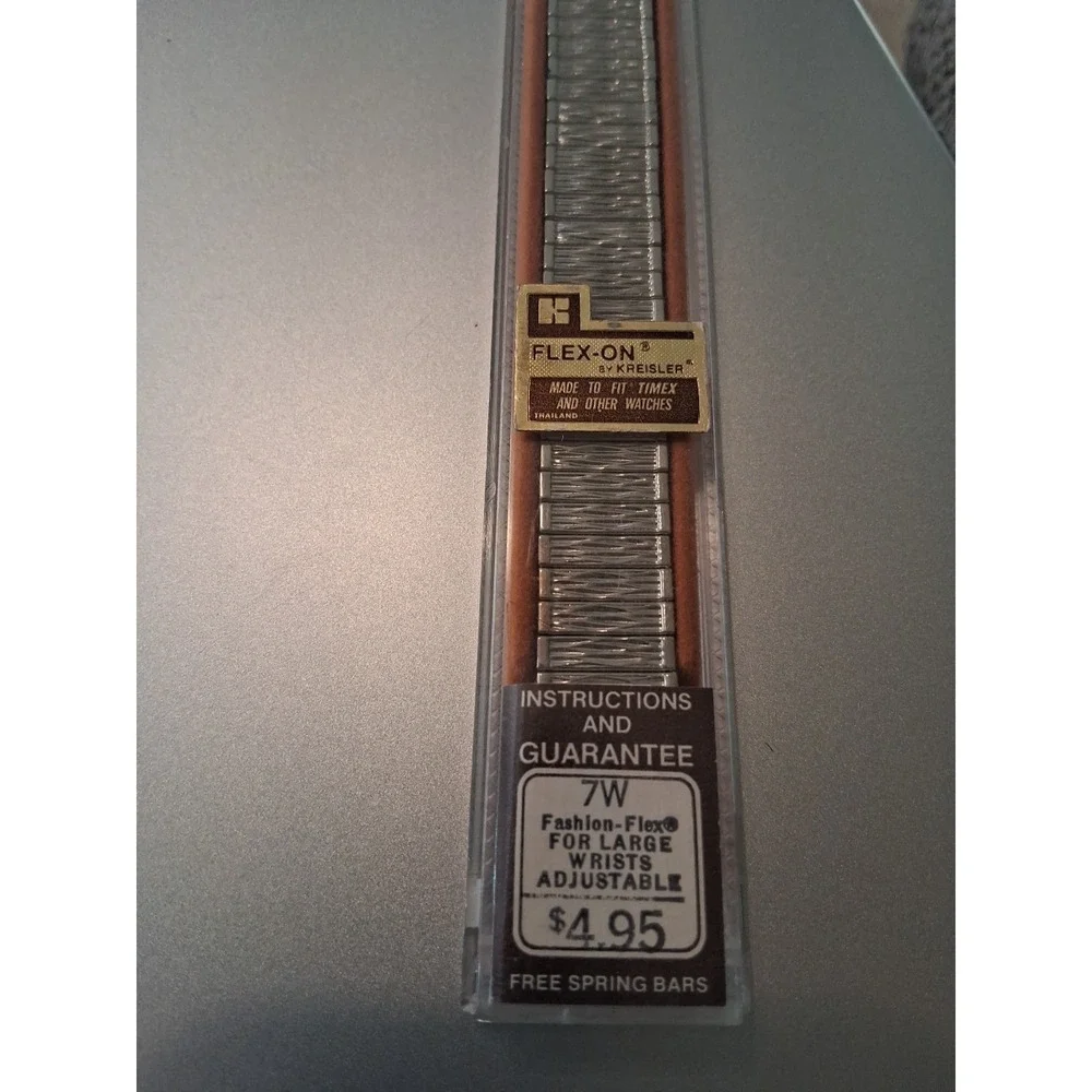 2 Kreisler Watchbands Duraflex Ultra Thin Luxury Black 419BY & Silver Flex-On 7W